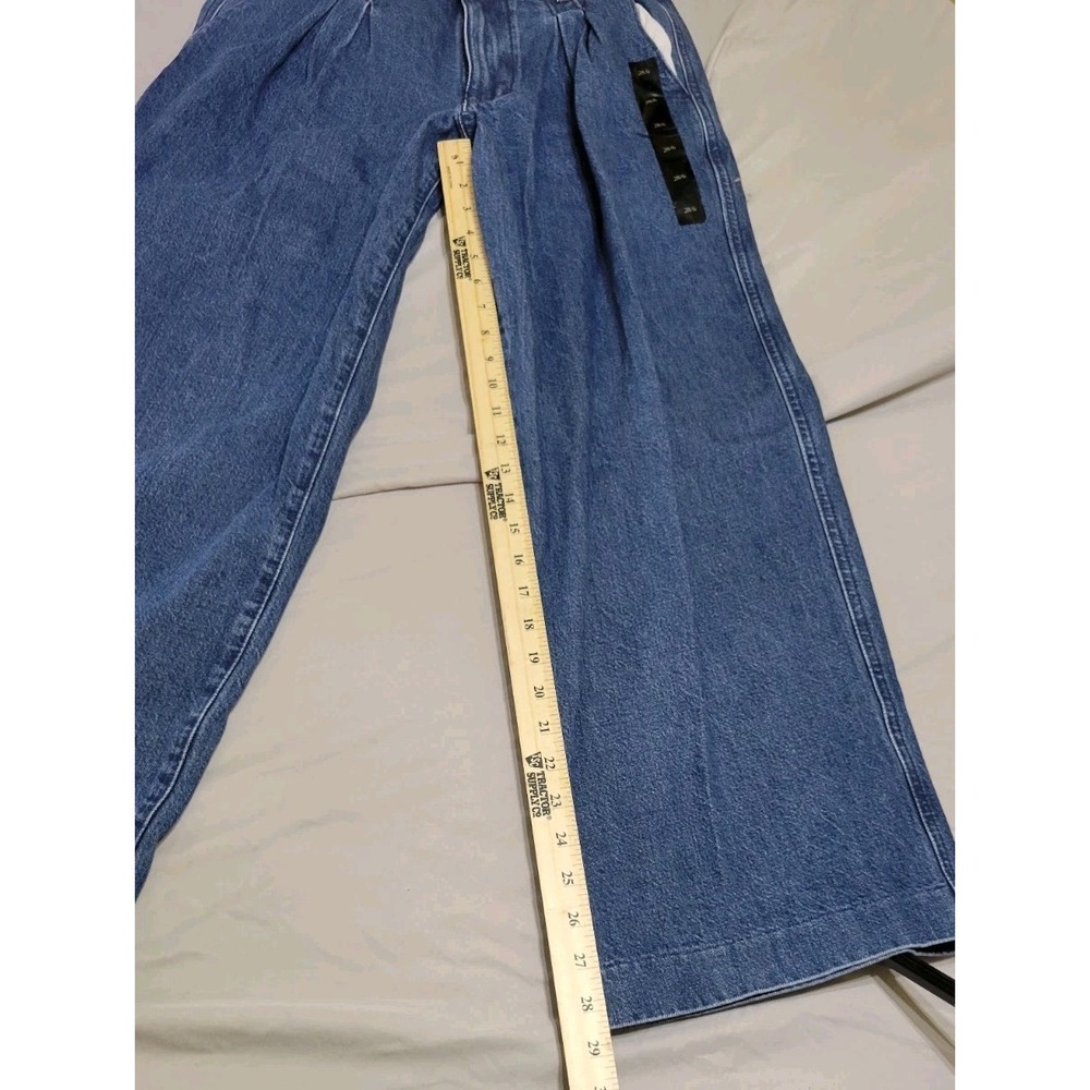 Banana Republic Women's Size 28 High-Rise Wide Leg Pleated Jeans Medium Wash - Picture 14 of 16